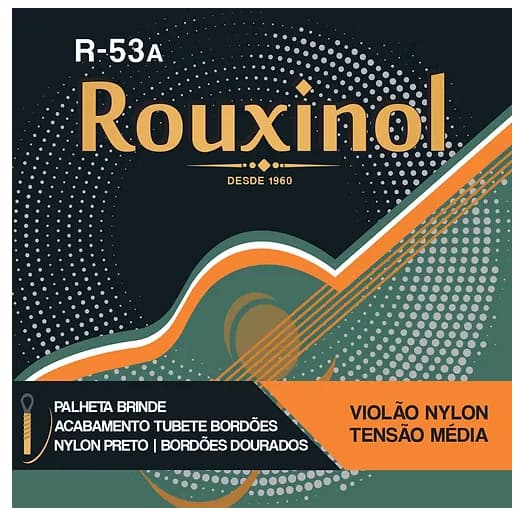 Encordoamento Rouxinol Violão Nylon Preto R-53a