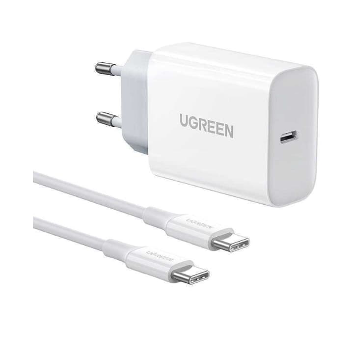 Kit Carregador Ugreen 20w Turbo + Cabo 60w Tipo C - Tipo C P Iphone 15/16/17 / Sansung - Xiaomi - Motorola