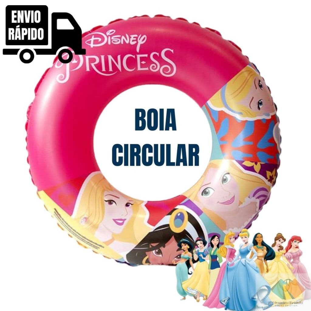 Boia Circular Inflável Princesas Disney Diversão Aquática Para Crianças Infantil