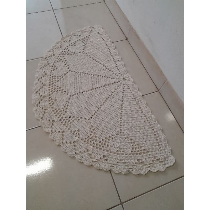 tapete meia lua croche para porta sala entrada blindex escolha a cor no chat