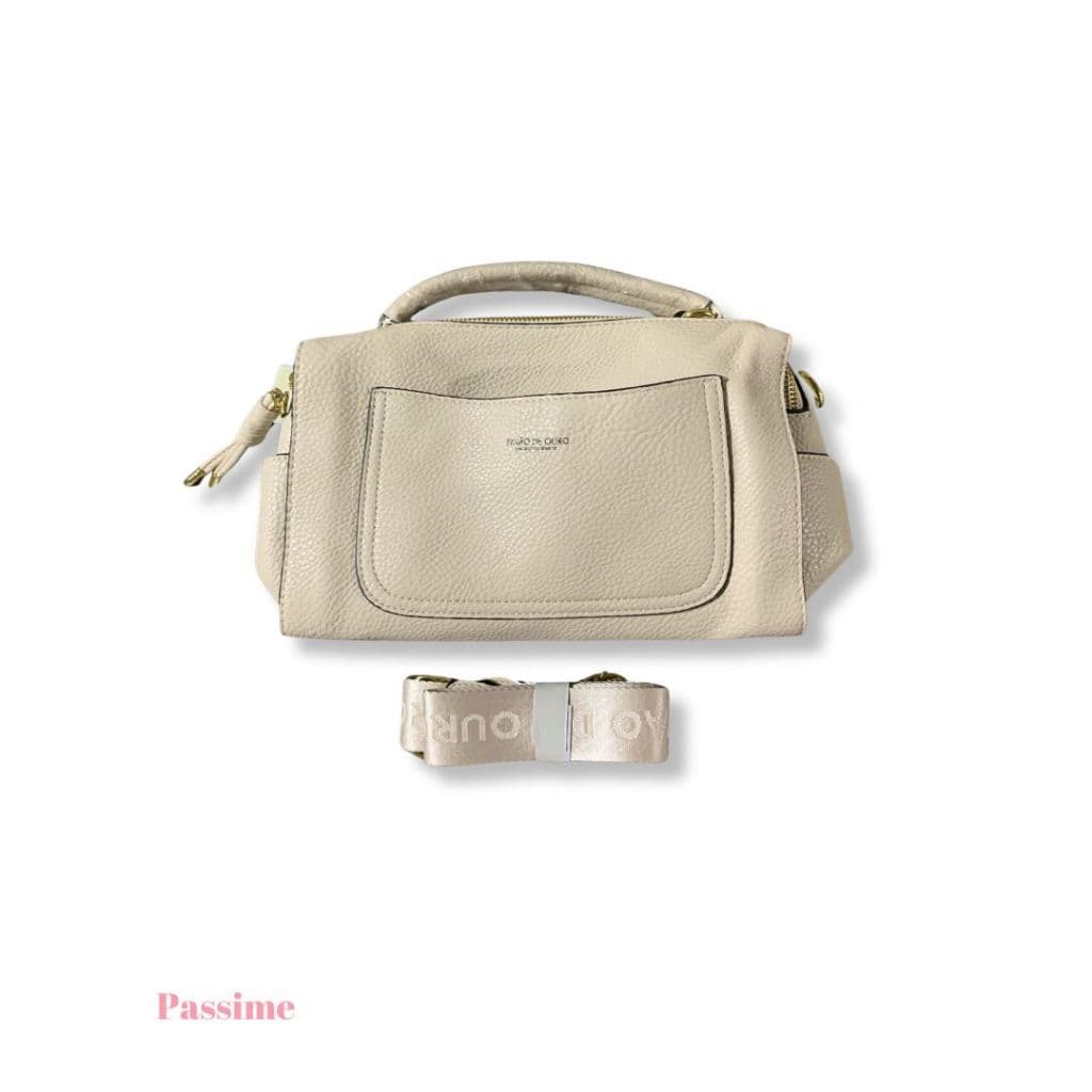 Bolsa Feminina Transversal Bege Média Pavão De Ouro Moda Feminina Bolsa para Todas as Ocasiões Elegância Diária