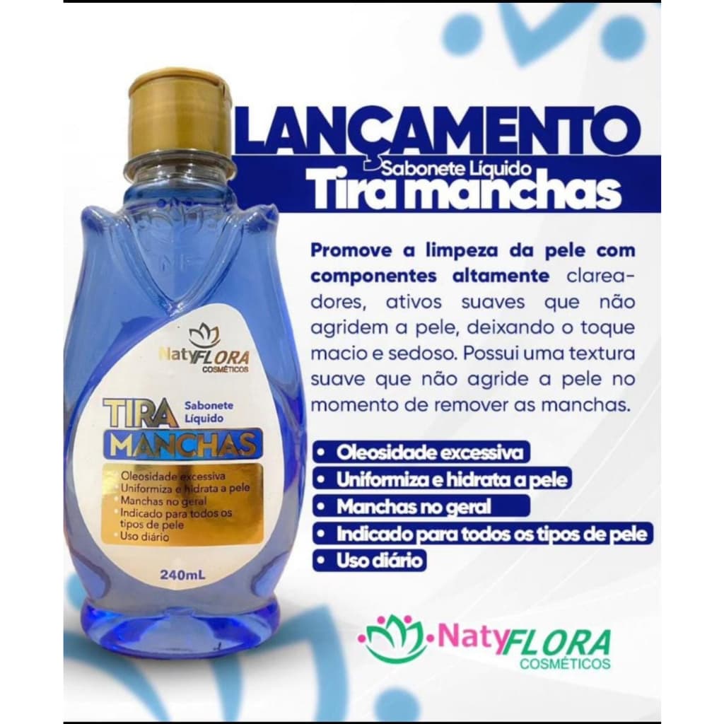 SABONETE LIQUIDO TIRA MANCHAS PARA USO EM TODO CORPO 240ml