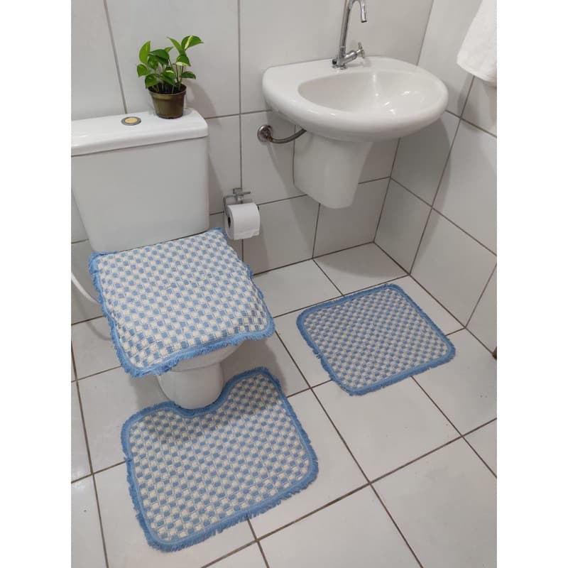 Kit Tapete para Banheiro com 3 peças | algodão | Jogo de Banheiro Decoração Promoção