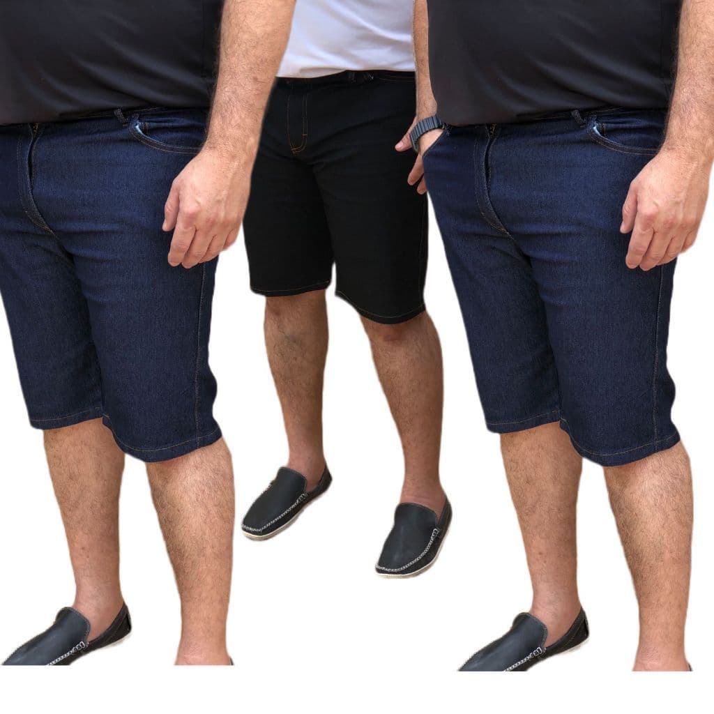Kit 3 Bermuda Jeans Masculina Plus Size Estilo e Conforto em Shorts Masculino Tamanhos Maiores