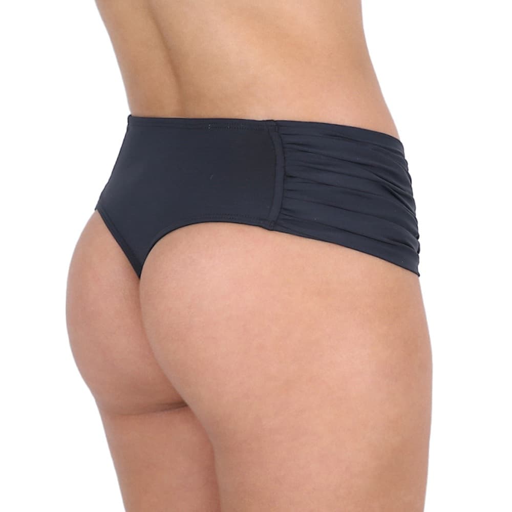 Calcinha de biquini cintura alta fio dental lateral larga drapeada borboleta moda praia proteção UV+50
