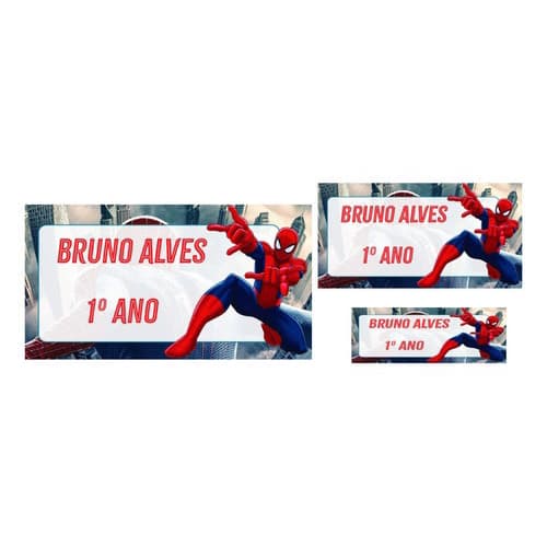 Etiqueta Escolar Homem Aranha Personalizado Kit C/ 60