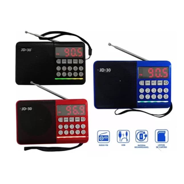 Radio Fm Portátil Digital Mini Bluetooth Recarregável Bolso