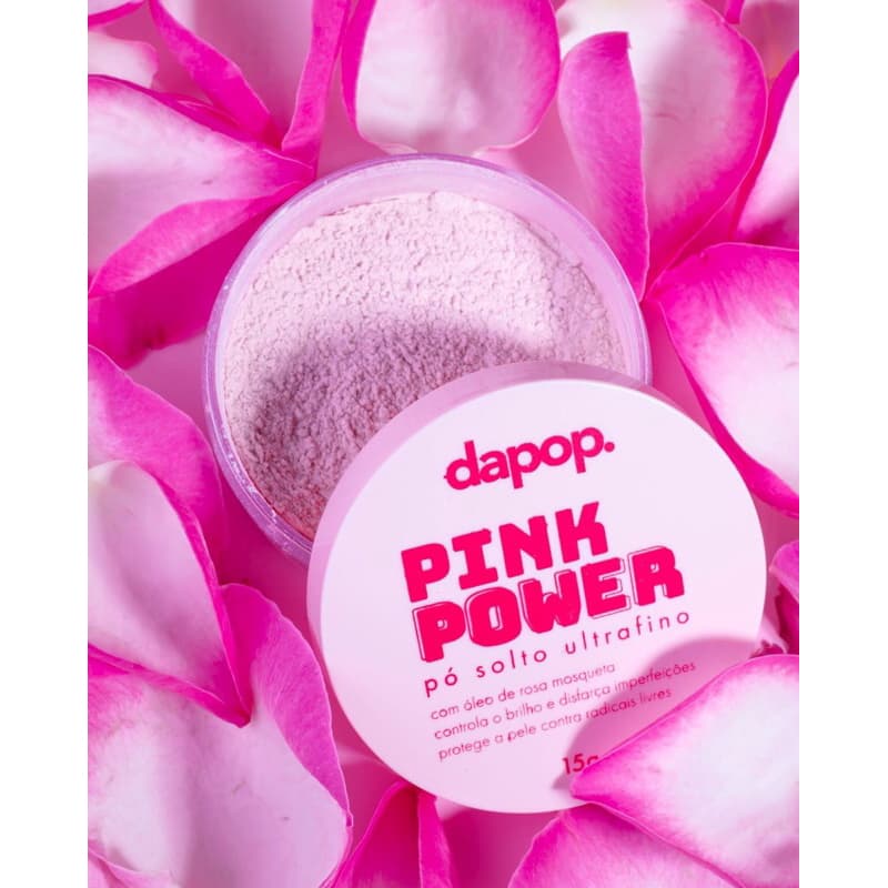 Pó Solto Pink Power ultrafino Rosa Mosqueta dapop