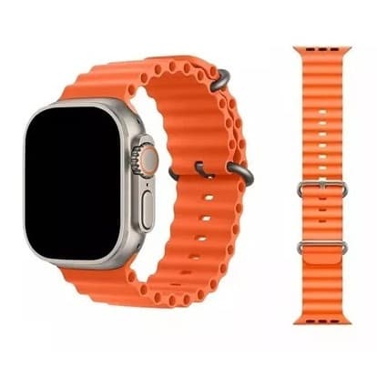 PULSEIRA OCEANO LARANJA 49MM/45MM/44MM/42MM PARA RELÓGIO SMARTWATCH