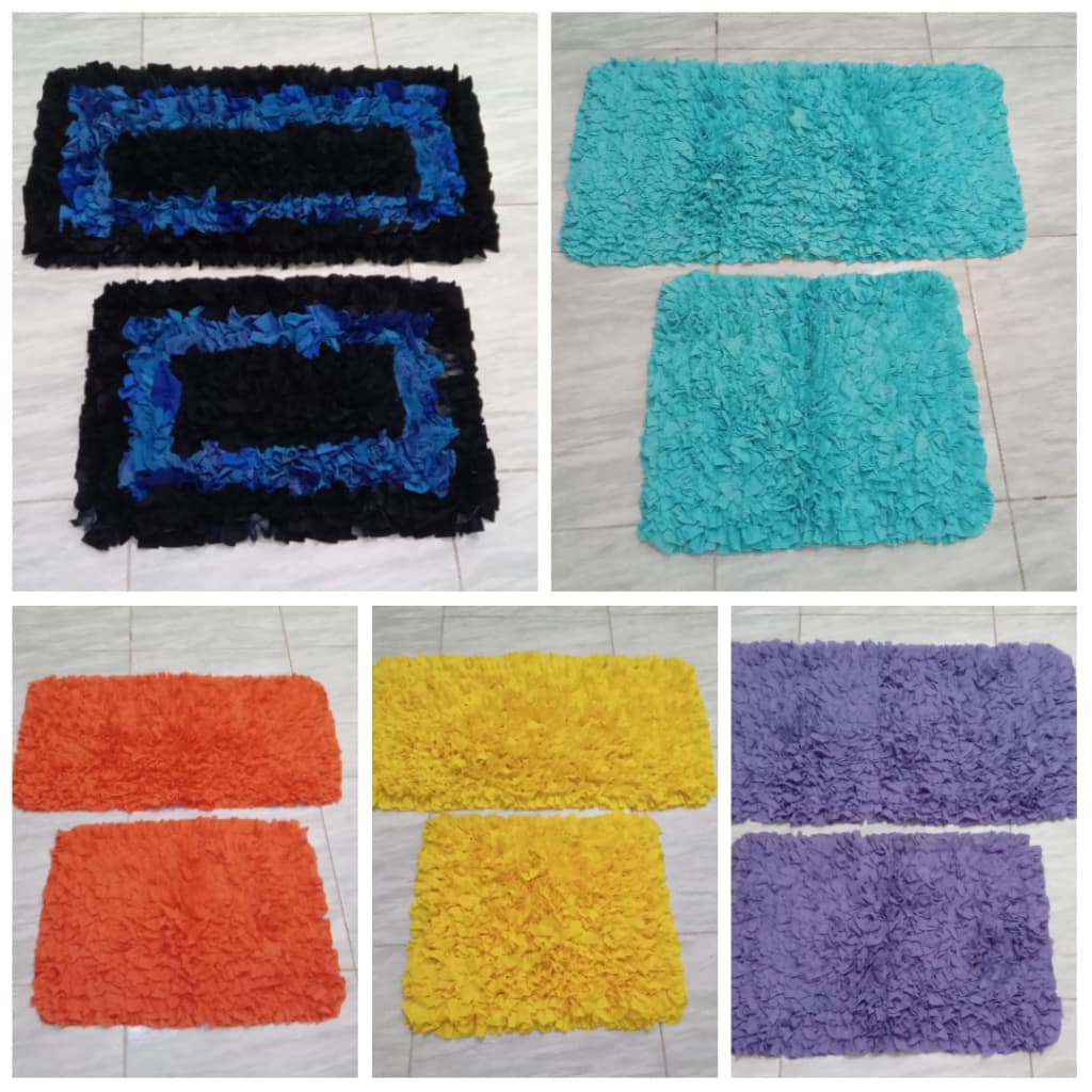Jogo passadeira e tapete frufru pesados artesanais para porta, sala, quarto, cozinha e banheiro