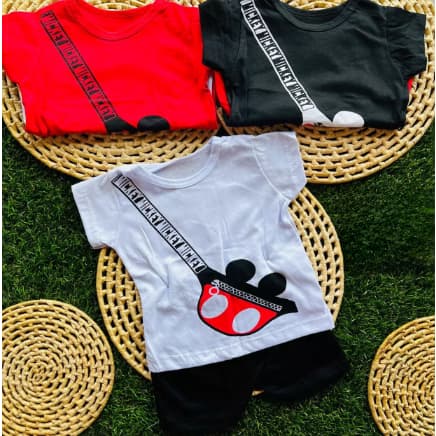 Conjunto Mickey para Bebes - Conjunto Mickey Mão - Tamanho Único