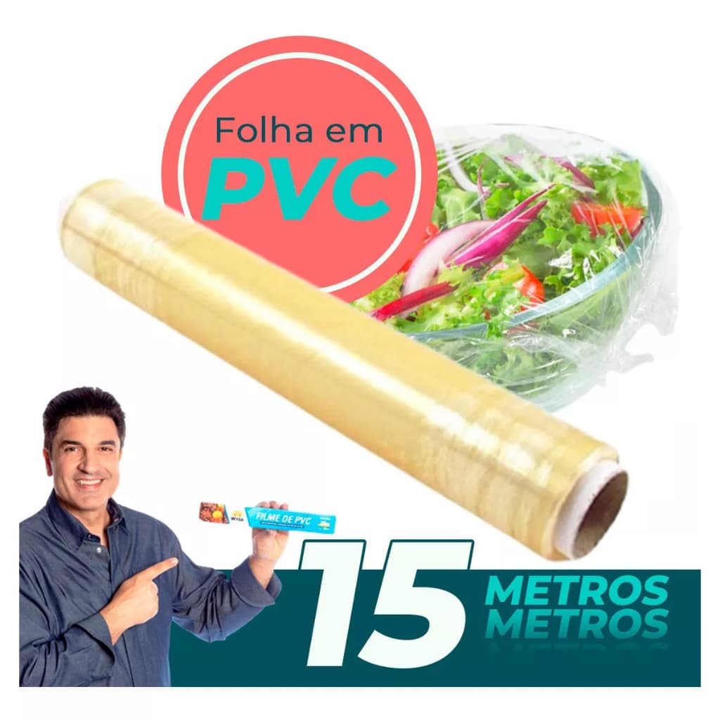 Bobina Plástico Filme Pvc Wyda 28cm X 15m Para Alimentos Envio Imediato