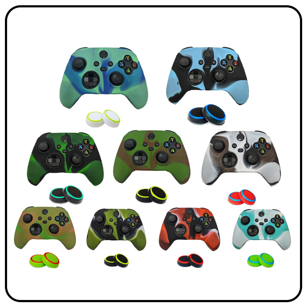 Capa Case Controle NOVO XBOX SERIES S/X + 1 PAR DE GRIPS Protetora De Silicone Controle