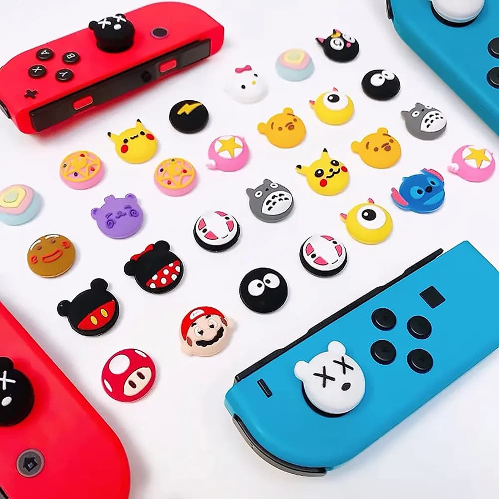 ( C ) Par thumb grip capa PERSONALIZADA analogico joycon nintendo switch lite ou padrão borrachinha Joy con