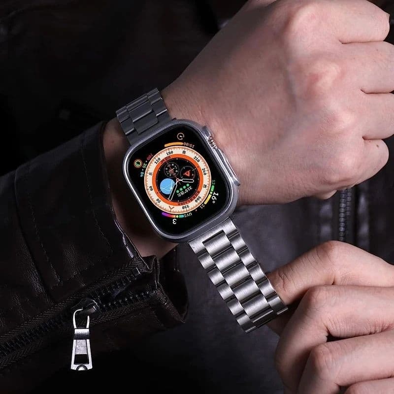 Pulseira em Aço Inoxidável para Smartwatch, 45mm e 49mm T800,T900,C800,S100,Apple Watch,Hw.