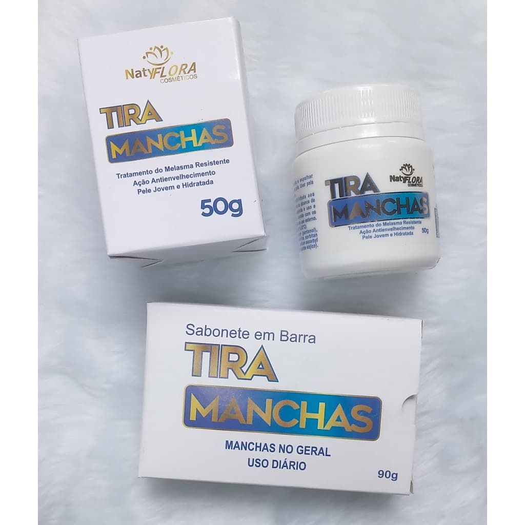 Tira Manchas Kit Creme e Sabonete Barra Natyflora Clareador De Pele E Manchas Rosto Virilhas Axilas