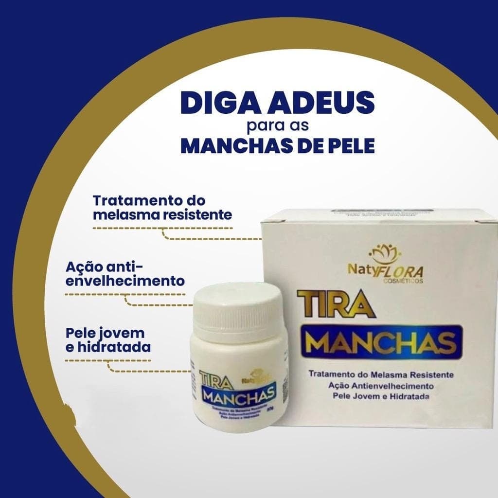 Pomada Tira Manchas, Acaba com Melasma Tem Ação Anti-envelhecimento 1 unidade 50g cada Clareador