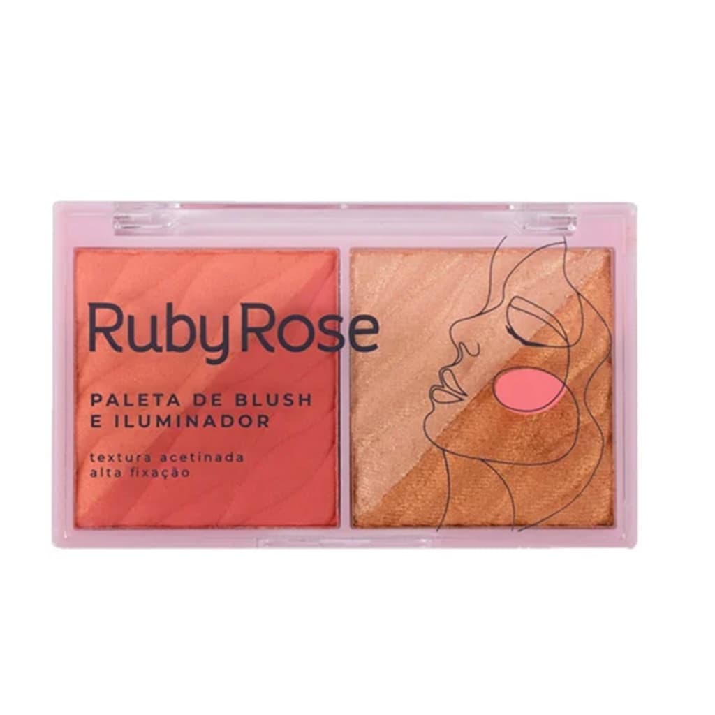 Ruby Rose - Paleta Blush Iluminador Duo HB7533-1