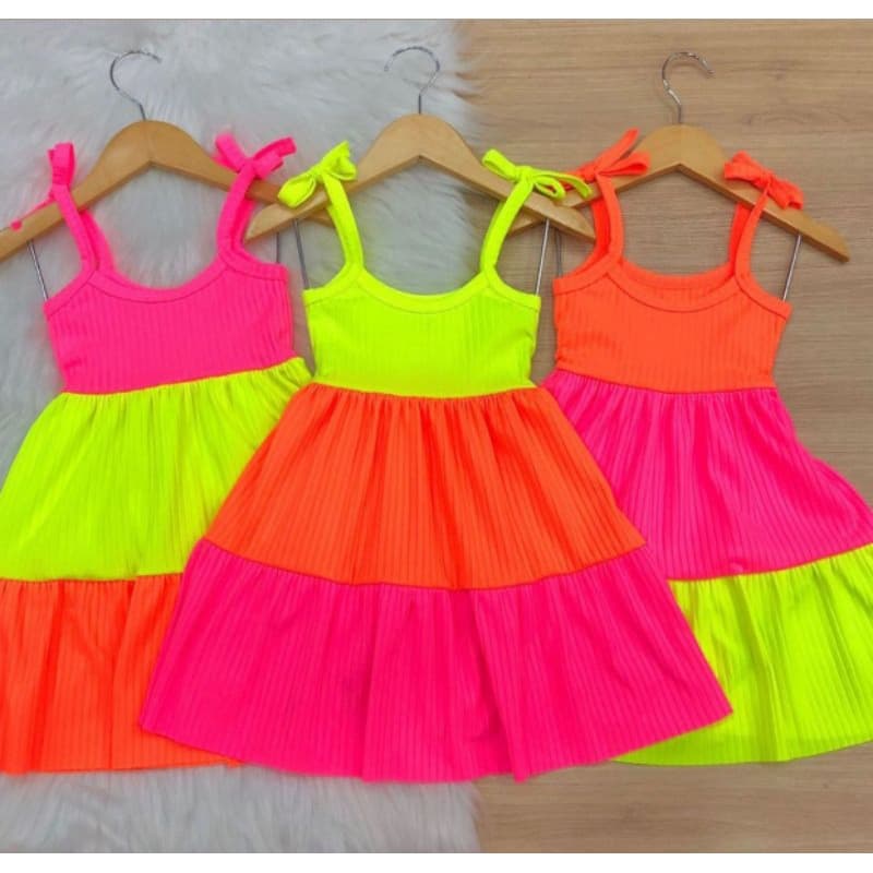 Vestido infantil 3 marias alcinha de amarrar