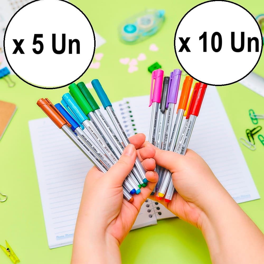 Caneta Esferográfica Triball 10 unidades  1mm - Jocar Office - ou 5 unidades