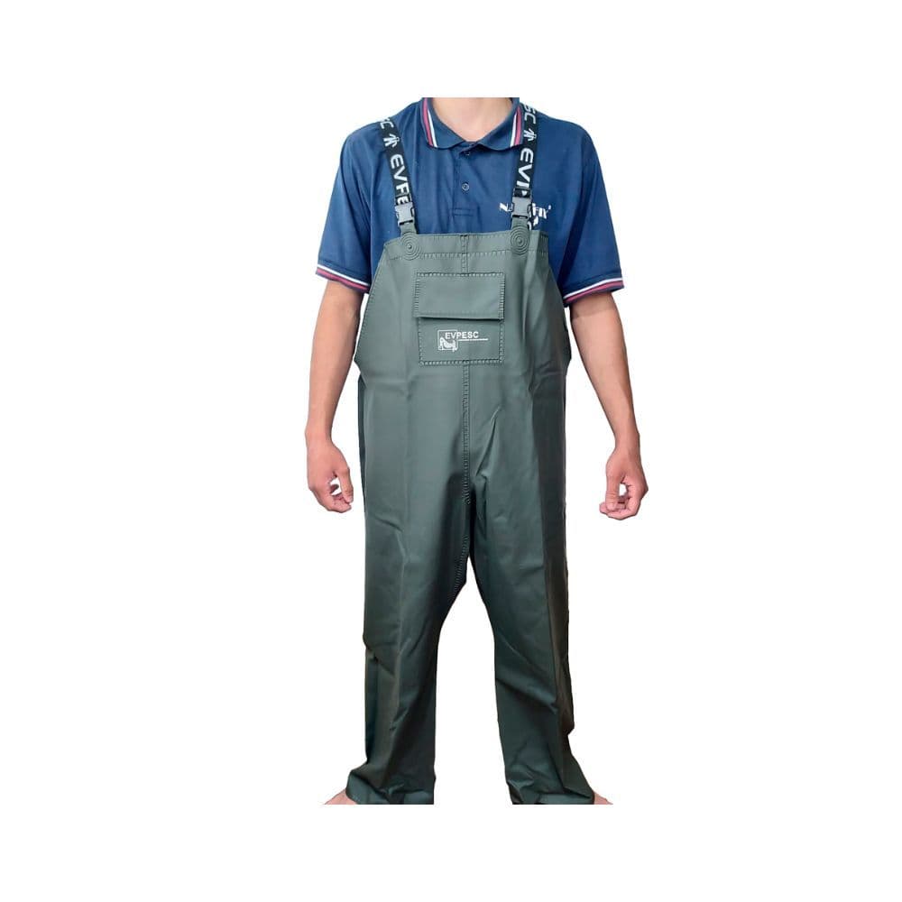 Macacão Jardineira Verde Musgo Em Pvc Impermeável Pescador