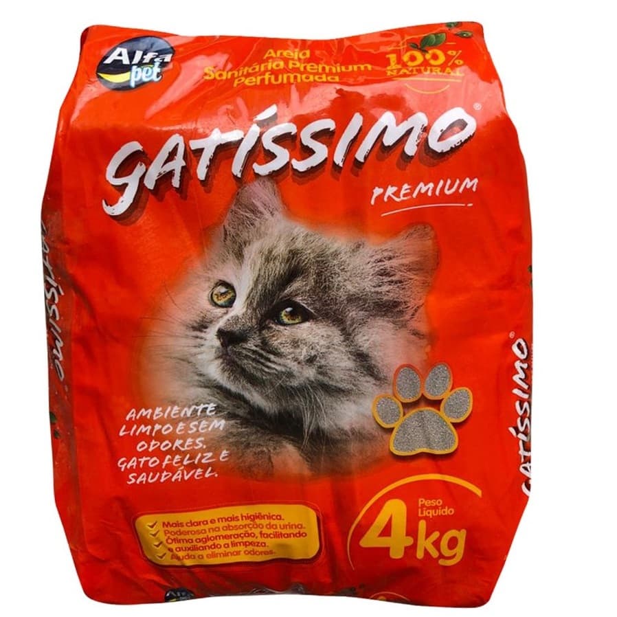 Areia Higiênica Gatíssimo para Gatos Perfumada granulada premium 4kg