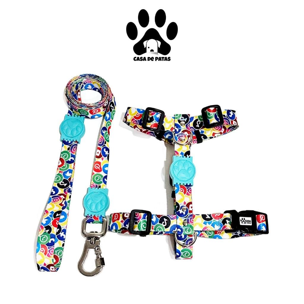 Coleira para Cachorro: Kit Peitoral + Guia modelo H - Conecta - Tamanho M