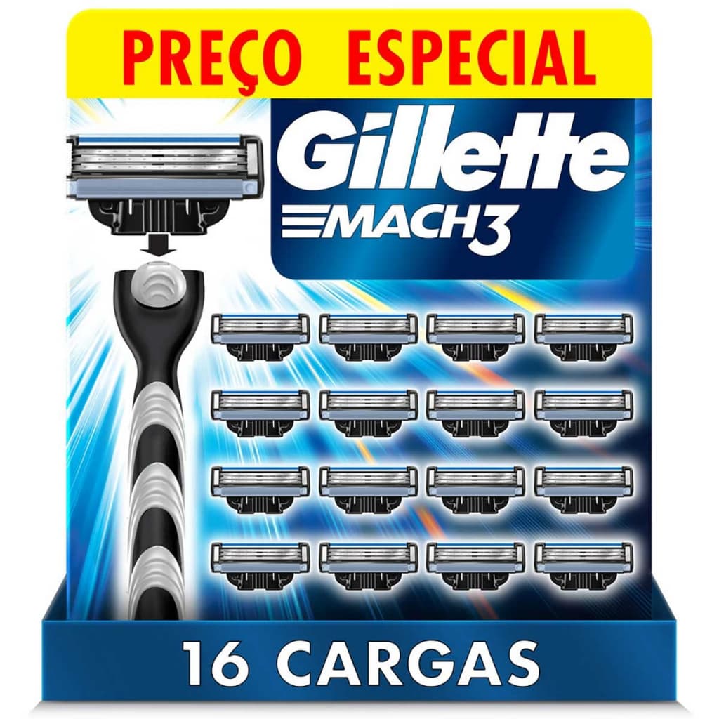 REFIL CARGA GILLETTE MACH3 REGULAR COM 16 CARTUCHOS