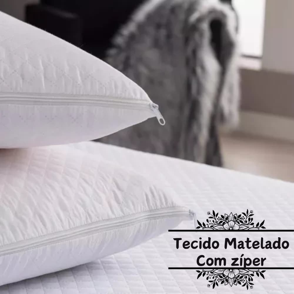 Kit 2 Capas Para Travesseiro Impermeavel Matelado Com Zíper