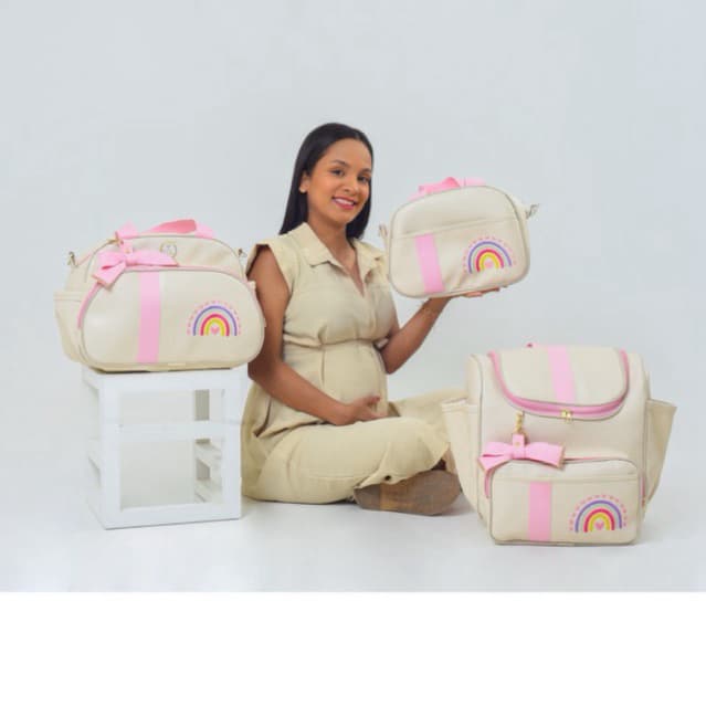 Bolsa Maternidade Menina Arco-íris Kit Bolsa Maternidade