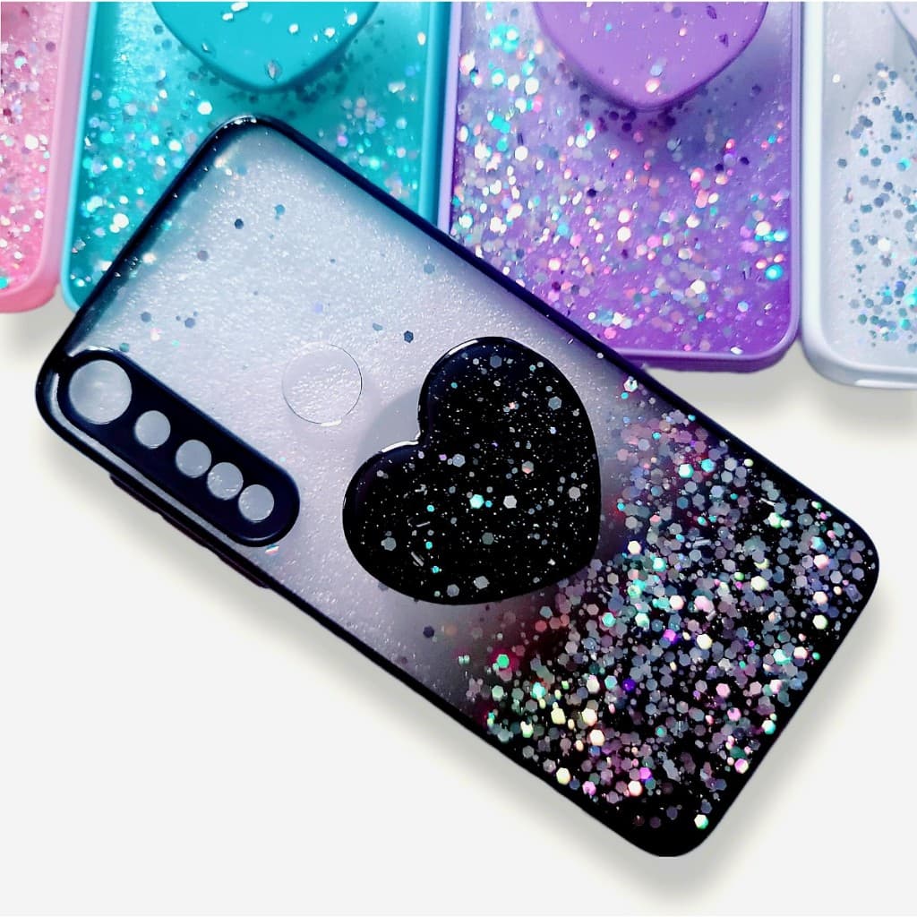 Capa Capinha anti impacto para Motorola Moto G8 plus / Motorola Moto G8 play com suporte de coração