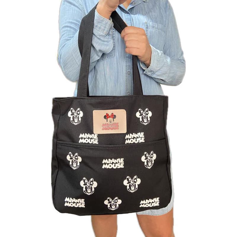 Bolsa Feminina Estampada Preta Lindíssima com alça 3 compartimento