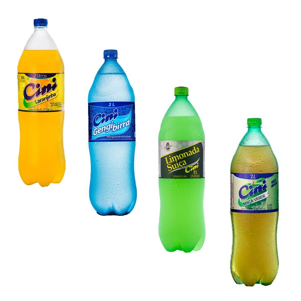 Refrigerante Cini Mix 8 Litros Laranjinha Maça Limonada E Gengibirra