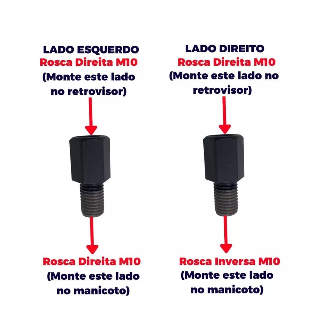 Adaptador Retrovisor Rosca Yamaha Para Rosca Honda Par