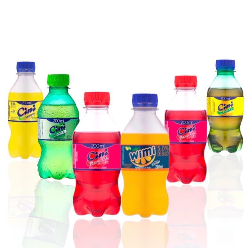 Refrigerante Cini 200 ML Mix Sabores Framboesa Maça Abacaxi Laranja Abacaxi