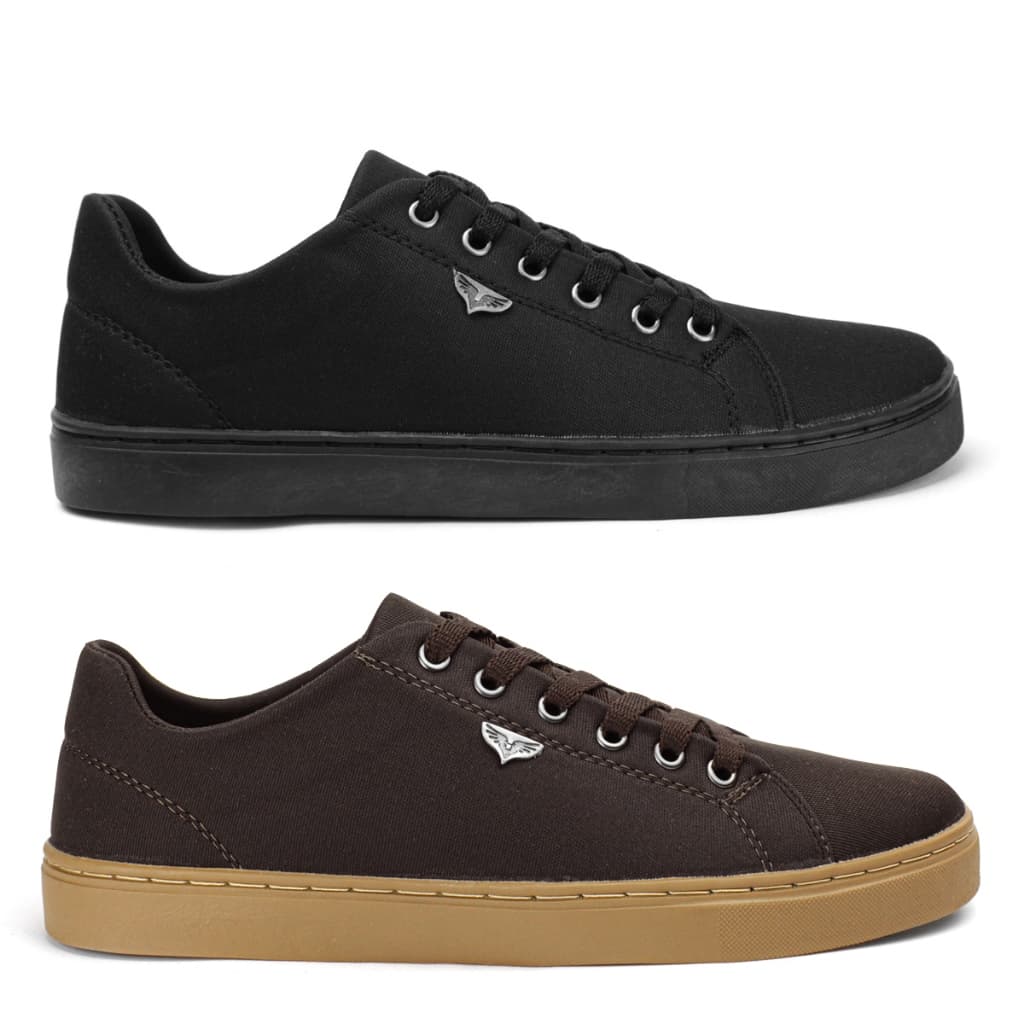 2 Sapatênis Casual Masculino Tênis Leve Macio Escolar Skate