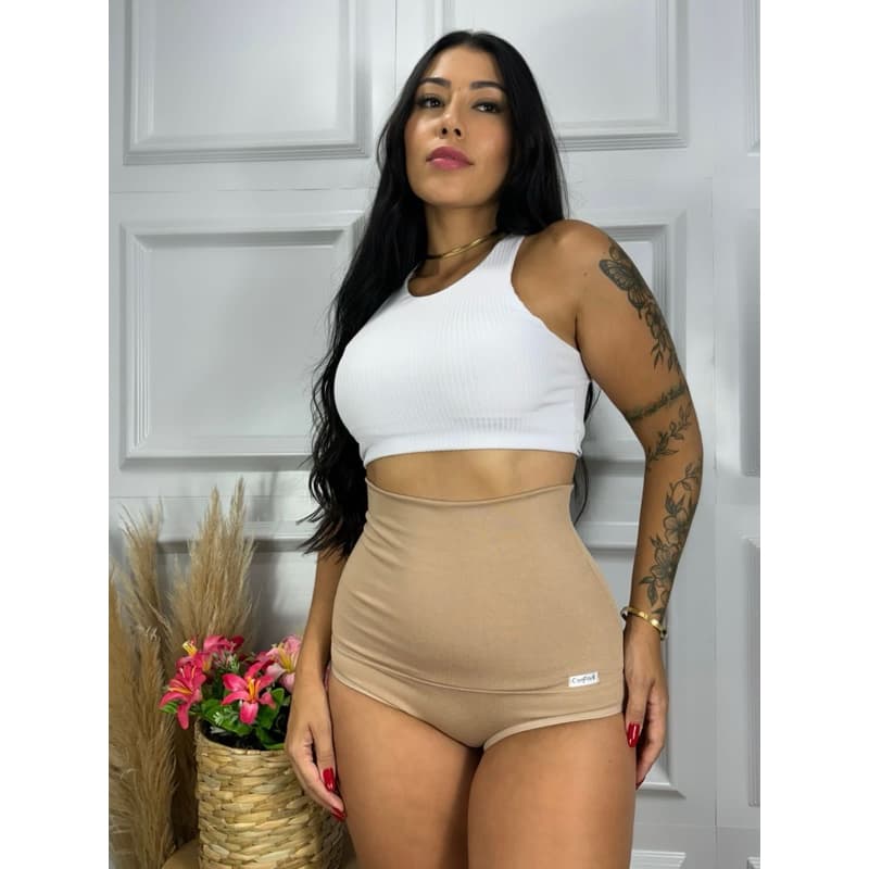 Kit Calcinha Cinta Redutora de Medidas Afina Cintura Com Compressão Cintura Alta Seca Barriga Cos