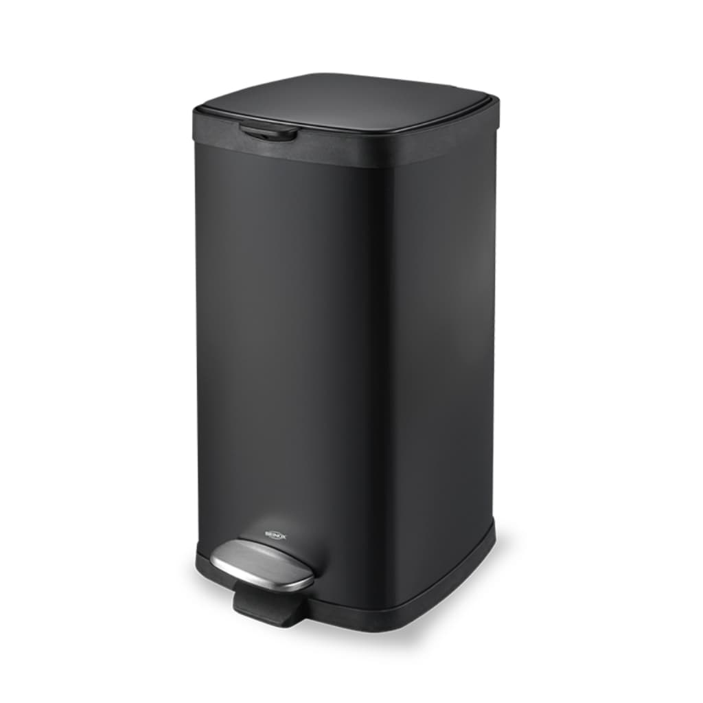 Lixeira Com Pedal Brinox Frame Retangular 20 Litros Aço Carbono Preto
