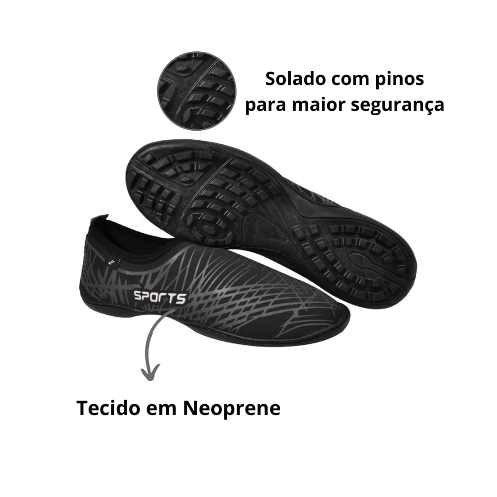 Sapatilha Neoprene Esportiva Terrestre Aquática Adventure Pesca Trilha Esportiva Cachoeira Ciclismo Caiaque Impermeável