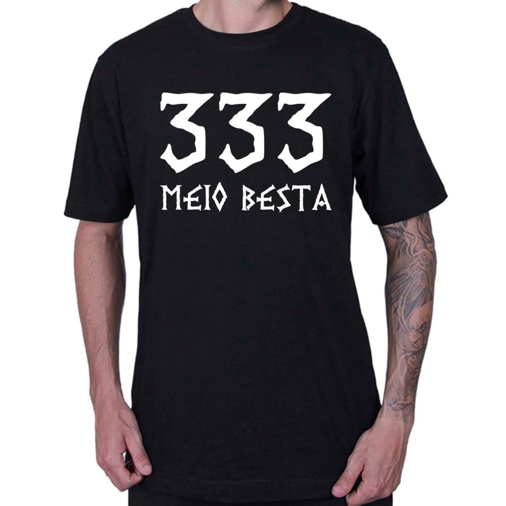 Camiseta Tradicional Rock 333 Meio Besta Meme