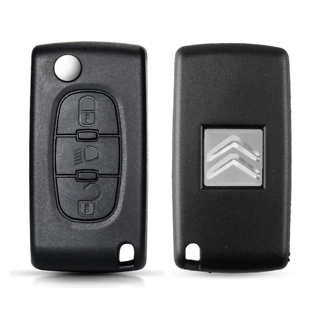 Capa Carcaça Chave Canivete Citroen C4 Hatch Vtr Aircross Peugeot 206 207 307 308 407 408 3 Botões Farol Com Sem Suporte