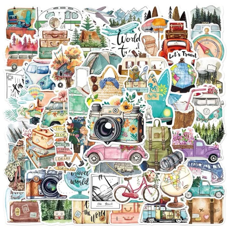 Adesivo scrapbook bullet journal viagens trip