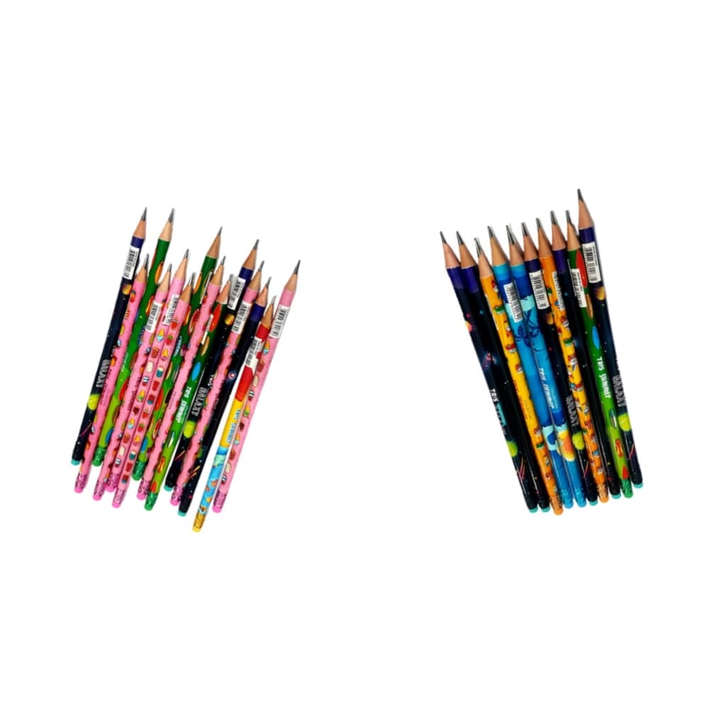 Kit com 40 Lápis de Escrever Com Borracha Modelos Variados