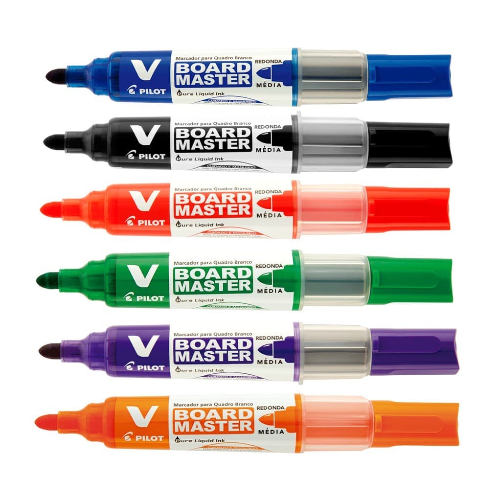 Kit Pincel Quadro Branco Pilot V-Board Master WBMA Recarregável