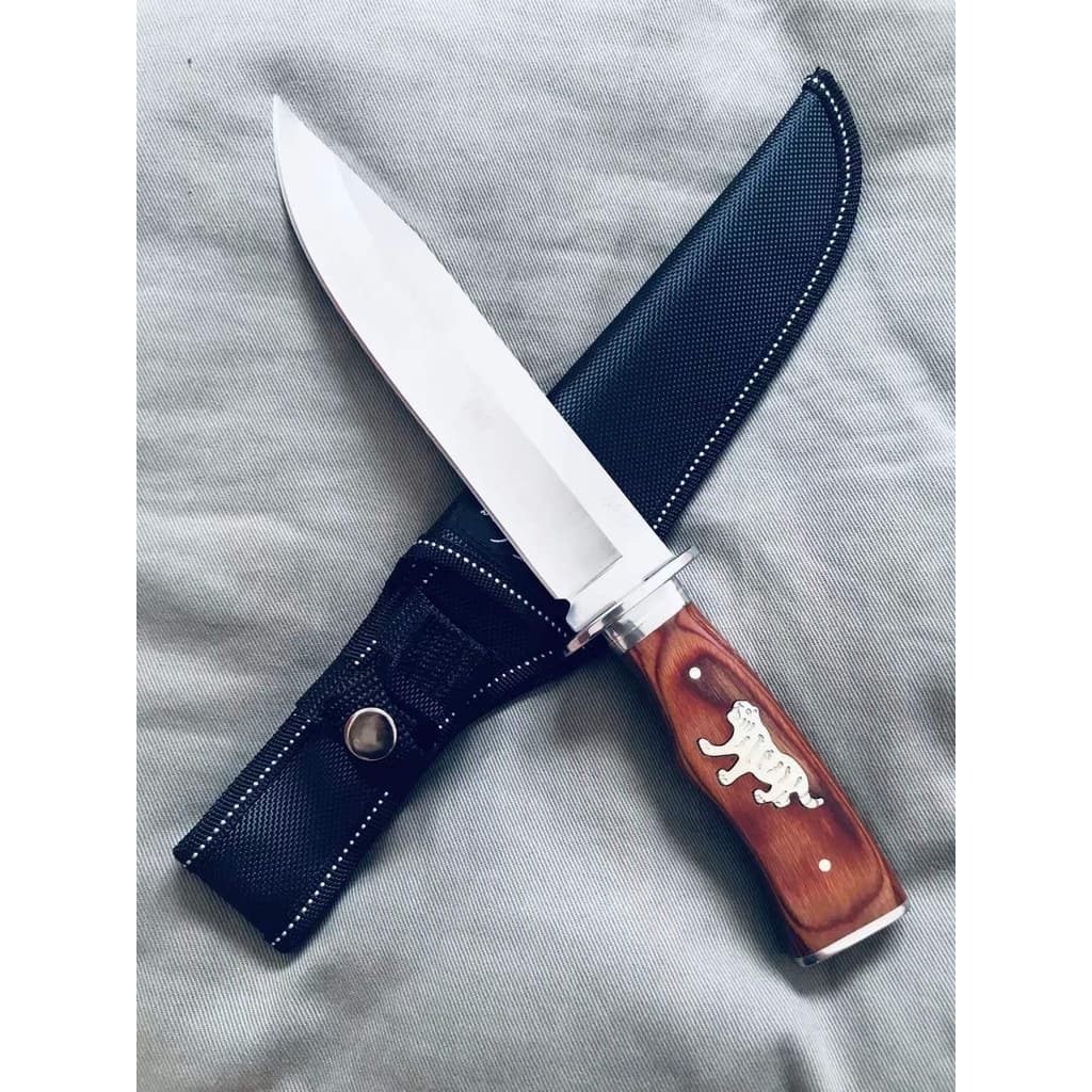 Faca De Caça Pesca Churrasco Luxo Fulltang Inox Sa47 Tigar Momo
