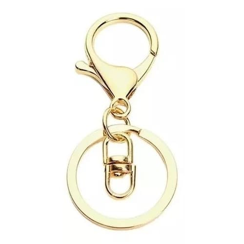 Argola para chaveiro Italiana 30mm com fecho Lagosta - Kit com 05 ou 10 unidades | Mosquetão