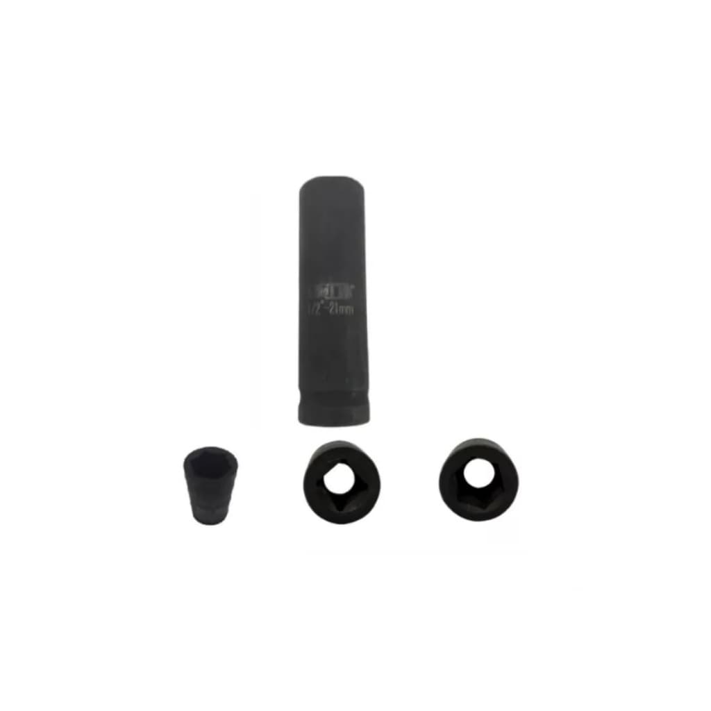 Soquete De Impacto Sextavado Longo Encaixe 1/2 X 21 Mm