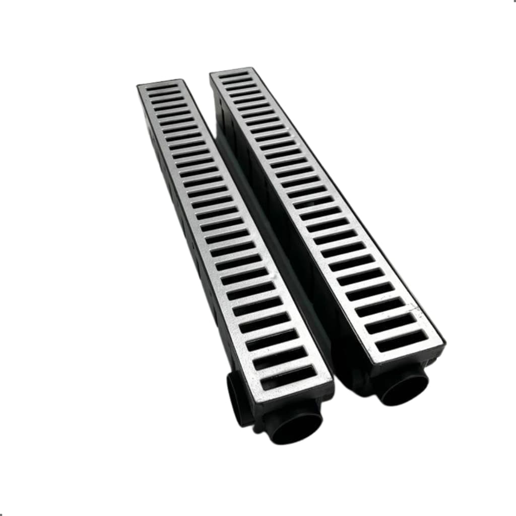 Kit 2 Ralos Linear 6x50 Sifonado Pluvial Com Grelha Em Alumínio