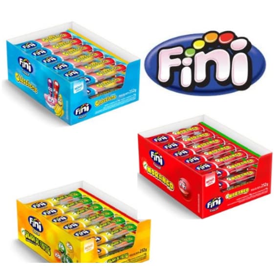 Caixa de chiclete Fini Sabores display com 18 embalagens de 14g / Preço Imperdível