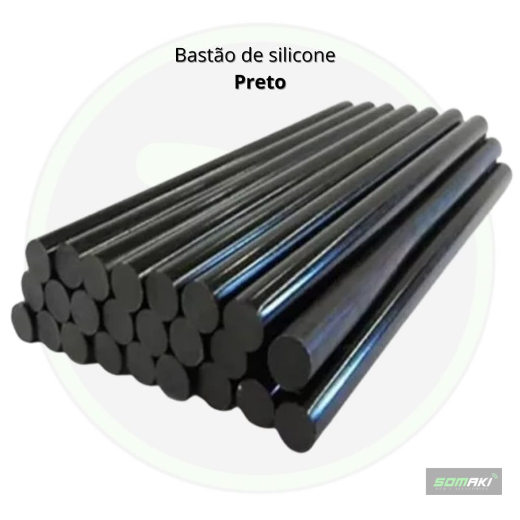 Cola Quente Silicone Bastão 5 unidades Preta 11,2x30cm